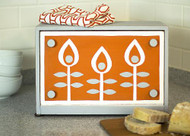 Orange Flowered Modern Breadbox